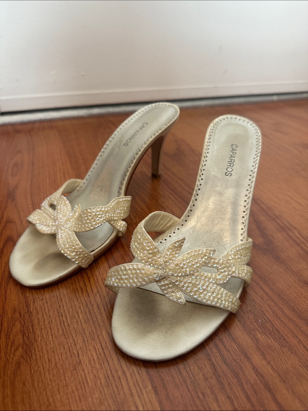Caparros Ivory Sequin Slip-On Heels - Picture 5 of 5